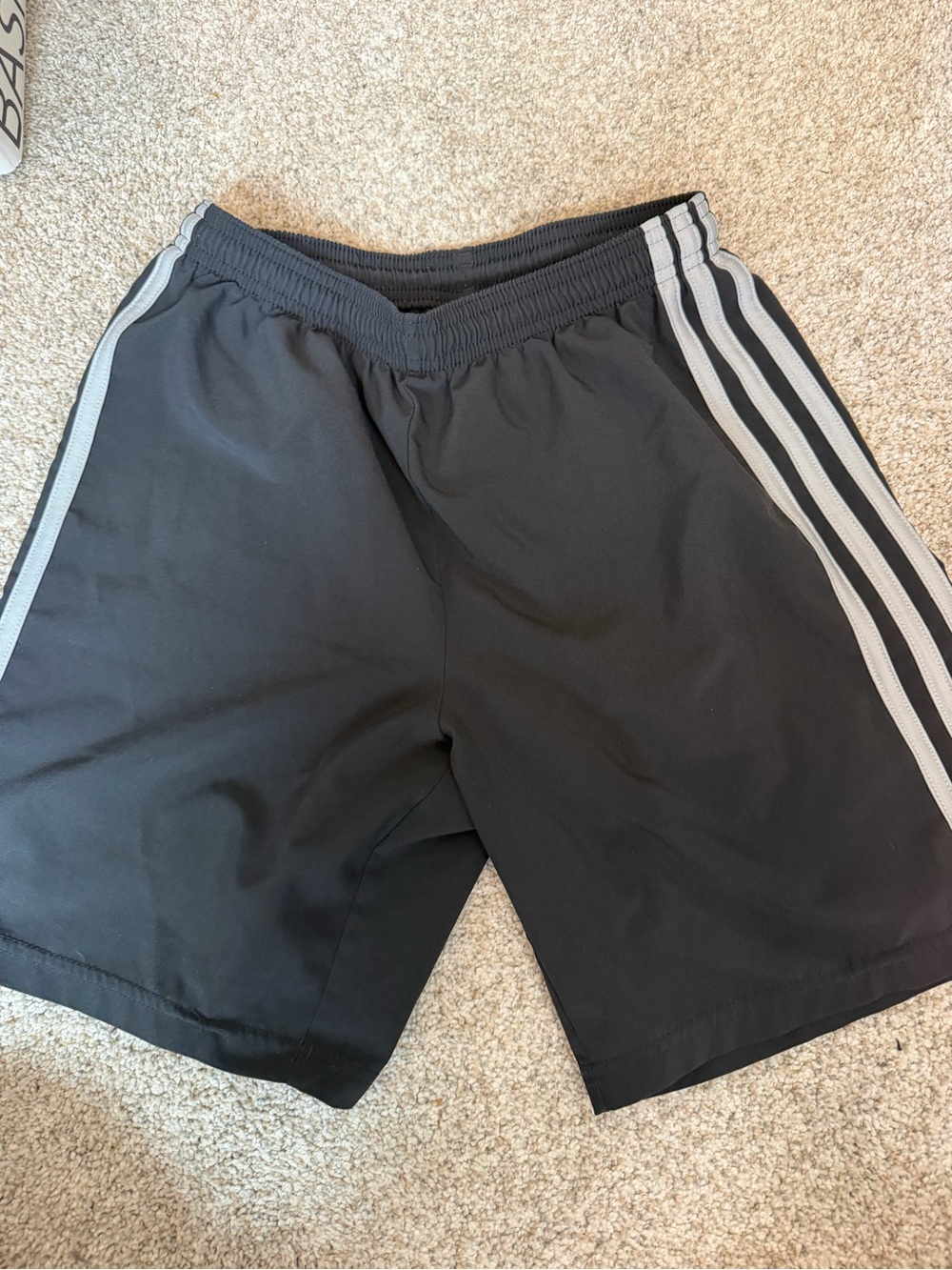 adidas Black Shorts with White Side Stripes - Kids